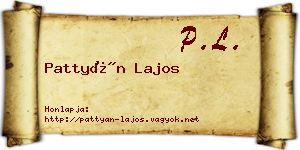 Pattyán Lajos névjegykártya
